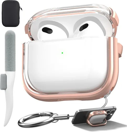 Miniatura 50 de Valkit Funda compatible con AirPods Pro, transparente con kit de limpieza, funda protectora de TPU suave para AirPods Pro Gen 2nd/1st 2023/2022/2019