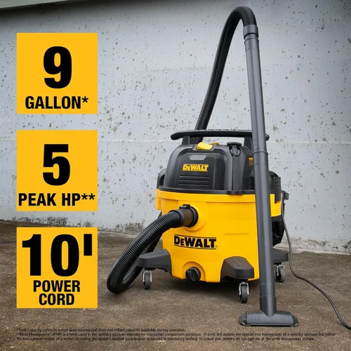 Miniatura 3 de DeWALT DXV09P - Aspiradora en húmedo y seco de 9 galones, color amarillo