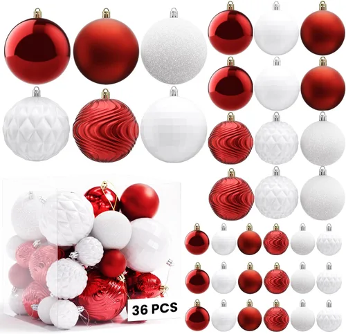 Miniatura 2 de Adornos de árbol de Navidad de Annecy - 36 piezas de adornos de bola de Navidad irrompibles, juego de adornos de bola de Navidad para fiestas, Oro