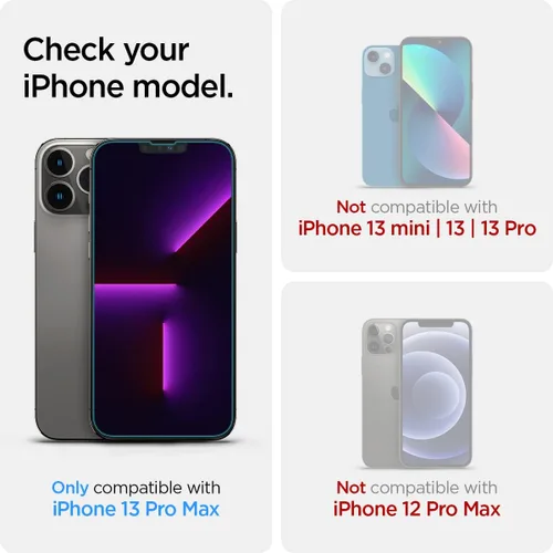 Miniatura 2 de Spigen Protector de pantalla de vidrio templado compatible con iPhone 14 Plus/iPhone 13 Pro Max, protección de sensor