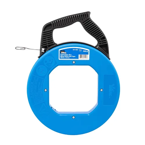 Miniatura 11 de IDEAL Electrical 31-057 Cinta de pesca de acero azul de 240 pies. Cinta de pesca de acero azul con gancho formado y estuche Tuff-Grip Pro, acabado