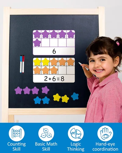 Miniatura 5 de Coogam Conjunto Magnético de Marco de Diez, Juegos de Conteo de Números EVA Manipulativos Matemáticos, Juguete Educativo Montessori, Regalo
