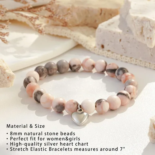 Miniatura 38 de HGDEER Regalos Get Well Soon, pulsera de amatista de piedra natural para mujeres y hombres