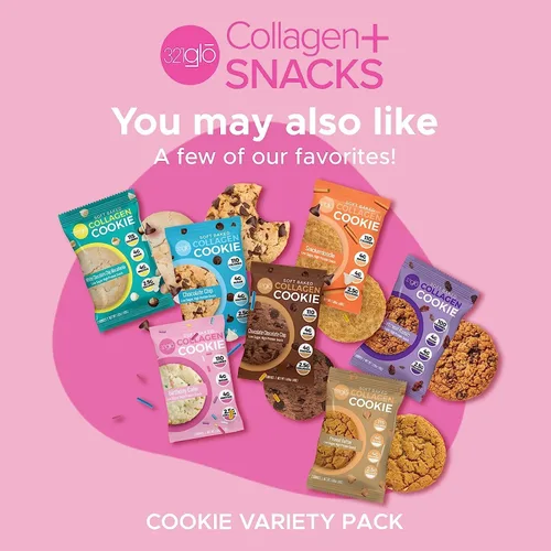 Miniatura 7 de 321glo Brownie de proteína de colágeno, sin gluten, bajo en azúcar, snack keto para mujeres, hombres y niños, 0.64 onzas de proteína, 0.26 onzas