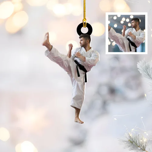 Miniatura 6 de Adorno personalizado de Jiu Jitsu, decoración de árbol de Navidad de artes marciales, regalo de recuerdo navideño BJJ para niños, adolescentes, On63