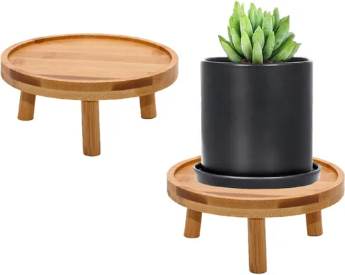 ARTORA - Soporte para plantas estilo moderno de mediados de siglo, soporte de madera para plantas de interior, elevador de macetas para suculentas,