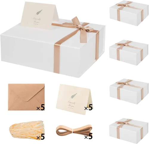 Miniatura 46 de LIFELUM Caja de regalo de 13.5 x 10 x 4 pulgadas, caja de regalo grande con tapas magnéticas, cajas de regalo negras para regalos de graduación