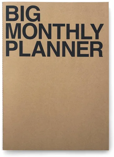 JSTORY Agenda mensual grande con puntada, plana, sin fecha, para todo el año, cubierta flexible, organizador de objetivos/tiempo, papel grueso,