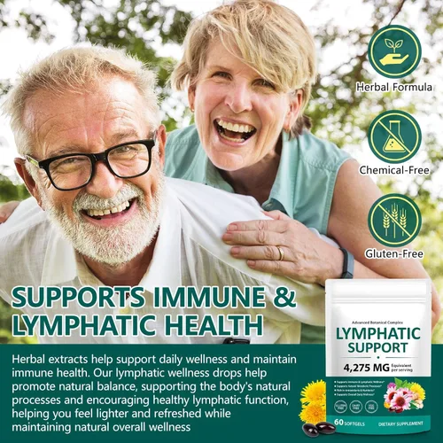 Miniatura 8 de Suplementos de drenaje linfático, suplemento de apoyo del sistema linfático para mujeres y hombres, promueve la circulación saludable
