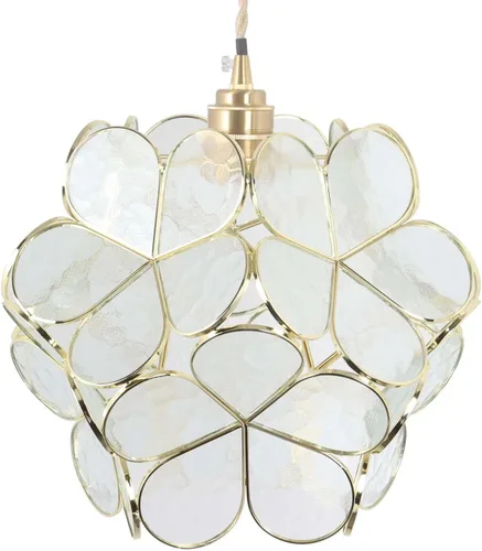 Miniatura 40 de Bieye L10749 - Lámpara colgante de techo de vidrio manchado estilo Tiffany con pantalla de 8 pulgadas de ancho (naranja, 8" flor de cerezo)