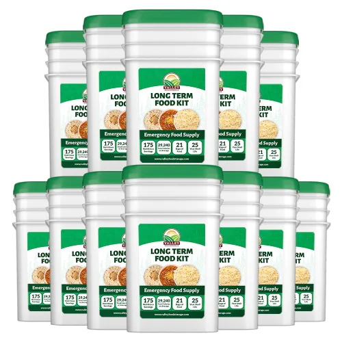 Kit de suministro de alimentos a largo plazo de 180 días | 2,100 porciones, +75g de proteína diaria y +1,800 calorías por día | Alimentos de