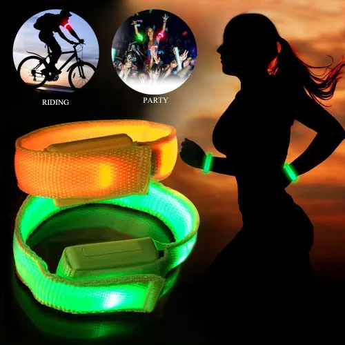 Miniatura 5 de Fashion&cool Banda LED de palmada, pulsera deportiva con luz recargable por USB, pulseras ajustables que brillan en la oscuridad para hombres