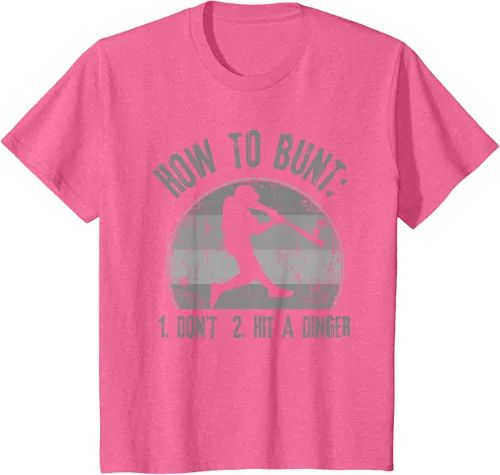 Miniatura 63 de Cómo Bunt Don't Hit A Dinger - Camiseta divertida de béisbol y sóftbol, Negro, S