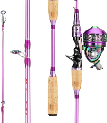 Miniatura 3 de Souagyilang Spincast Fishing Rod Reel Combo,2 Pieces Medium Heavy Pole with Super Smooth Reel Trouble-Free Push-Button Bait Casting Design for