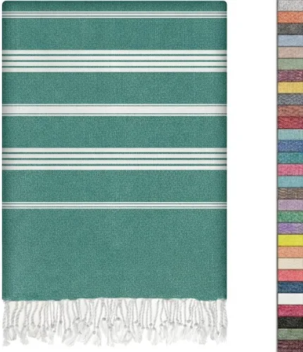 Miniatura 13 de EPHESUS TOWELS Toalla de playa turca de gran tamaño de 38 x 70 pulgadas, diseño sultán, toalla turca para playa, baño, piscina, gimnasio, yoga
