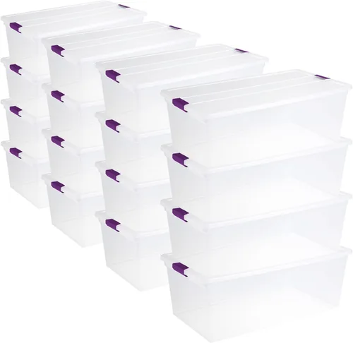 Miniatura 15 de Sterilite ClearView - Paquete de 12 cajas de pestillo de 6 cuartos de galón, contenedores organizadores apilables con tapas de pestillo
