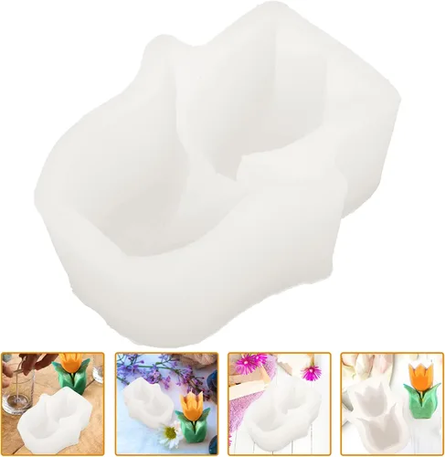 Miniatura 6 de EXCEART Molde de silicona de flores para hacer velas y jabón, seguro, ligero, fácil de usar, molde en forma de flor para velas perfumadas
