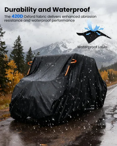 Miniatura 3 de ILM Funda UTV Impermeable y a Prueba de Viento con Protección para Todo Clima Compatible con Can Am, Polaris, Rhino, Kawasaki, Hisun, Modelos de 2-3