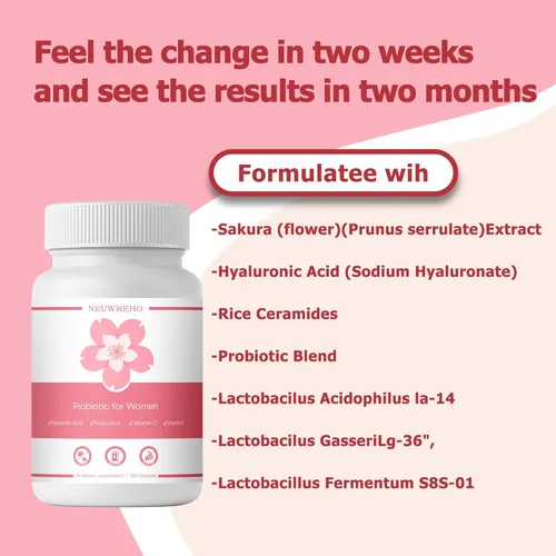 Miniatura 6 de Probióticos vaginales para mujeres, sequedad vaginal y equilibrio de pH Suplemento diario de 2,000 mg con cepas de Lactobacillus, extracto de flor