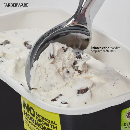 Miniatura 7 de Cuchara de helado profesional Farberware con mango cómodo, resistente, cuchara de grado profesional, cuchara de forma perfecta, ideal para cucharas