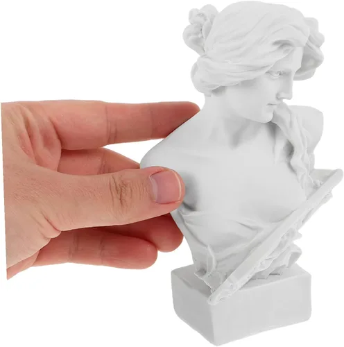 Miniatura 4 de Artemis - Estatua de diosa de resina blanca, escultura de busto de cabeza romana, escultura de mitología griega para el hogar, estante
