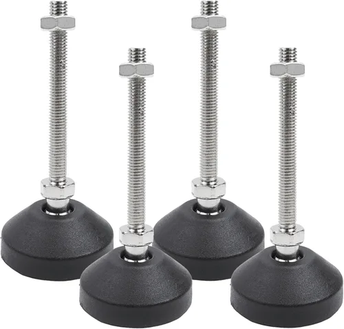 Miniatura 14 de Pies niveladores M8x50mm, capacidad de 2200 libras, deslizadores giratorios ajustables y resistentes, base antideslizante de 1.53 pulgadas