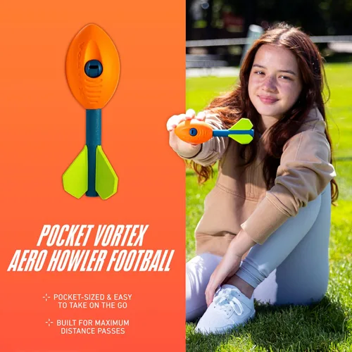Miniatura 2 de NERF Vortex Mini Aero Howler Foam Football – NERF Soft Mini Vortex Football para lanzamientos de larga distancia – Perfecto para piscina + pelota
