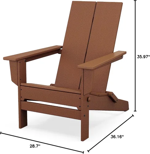 Miniatura 2 de POLYWOOD Silla Adirondack plegable moderna contemporánea en teca