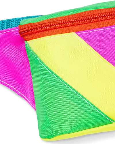 Miniatura 3 de sissycos Riñonera retro de neón de los años 80, accesorios de los años 90 para mujeres y hombres, 2 bolsillos con cinturón en la cintura, bolsa