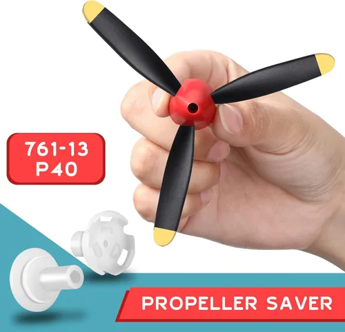 Miniatura 2 de Outus 3 juegos de hélices de avión RC de repuesto de 3 aspas compatibles con P40 Fighter Control remoto 761-13 Avión controlado por radio fibra