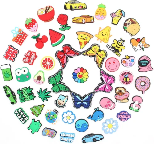 Lbsidiety Cute Cartoon shoe charms PVC shoe Decoration for DIY clog Sandals Bracelets kid girls boy Teen Party Favor Gifts
