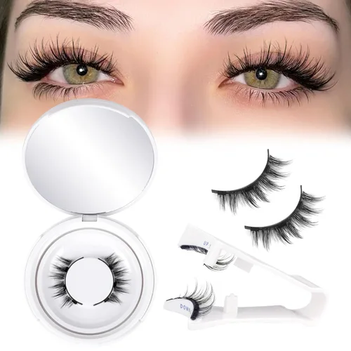 Pestañas magnéticas con aplicador, pestañas magnéticas reutilizables sin delineador de ojos, anime natural, sin necesidad de pegamento, pestañas