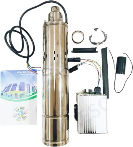 Miniatura 2 de Bomba de agua solar DC24V Bomba de tornillo sumergible de alta presión Controlador MPPT Bomba pequeña de 4 pulgadas para riego de ganado (4.5V)