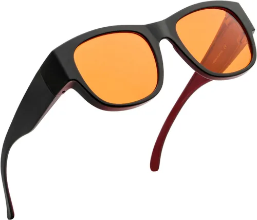 Miniatura 20 de BLUELESS Se ajustan sobre lentes de bloqueo azul con lentes teñidos de naranja, color negro 06-negro-100% bloqueo de luz azul