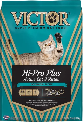 Miniatura 10 de VICTOR Super Premium - Alimento para gatos y gatitos adultos activos Hi-Pro Plus - Alimento seco para felinos activos - Todas las razas y todas
