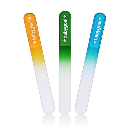 Miniatura 8 de babygoal babygoal 3NF01 - Lima de uñas para recién nacido, paquete de 3 unidades con una bolsa, vidrio flotante genuino checo, regalo para recién