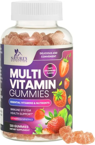 Gomitas multivitamínicas para adultos – Gomitas multivitamínicas diarias para adultos con vitaminas A, C, D, B12 para mujeres y hombres, suplemento