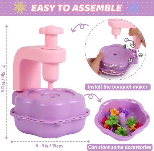 Miniatura 6 de DAISRED Kits de manualidades de flores, juguetes para niños, artes y manualidades para niñas de 4 a 6 a 8 años, kit de fabricación de flores