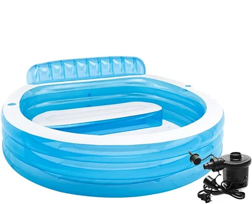 Redondo con bomba inflable gratis, piscina familiar de tamaño completo, piscina inflable para niños, adultos, niños pequeños a partir de 3 años, al