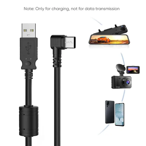 Miniatura 6 de Pixelman Cable de alimentación para cámara de salpicadero, cable de carga de cámara de tablero (9.8 pies tipo C) con anillo magnético, cable
