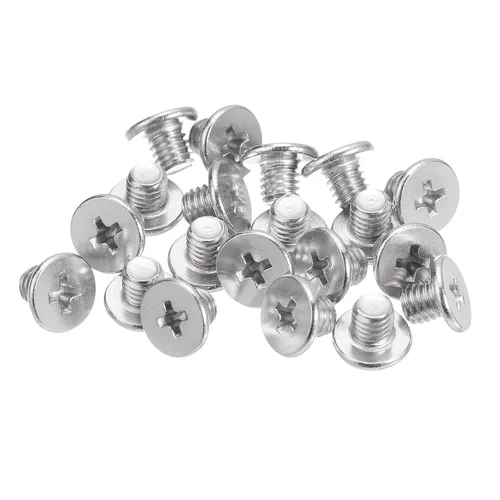 Miniatura 40 de Uxcell M1-0.25 x 2 mm 50 piezas Tornillos de cabeza plana redonda 304 de acero inoxidable Phillips Drive tornillos de máquina para fijación