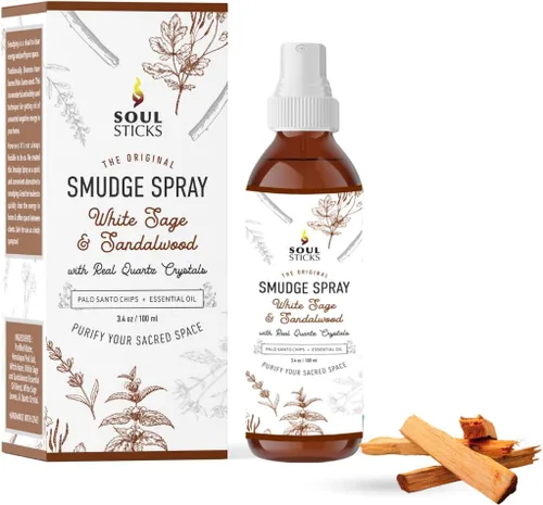 Miniatura 17 de SOUL STICKS Spray de Palo Santo y Sándalo para Limpieza y Energía Negativa Spray de Palo Santo 3.5oz con Cristales de Cuarzo Reales Spray
