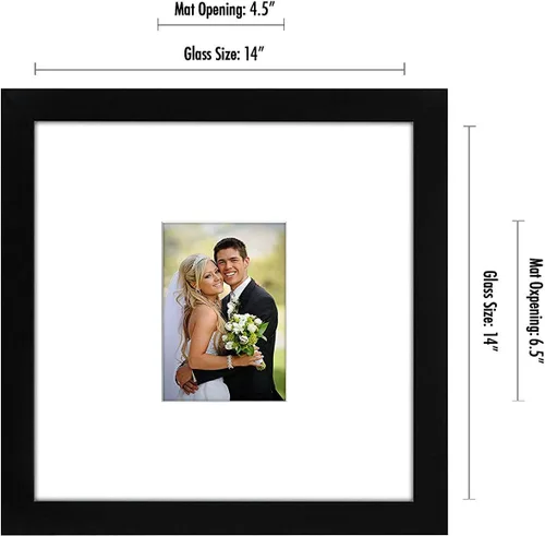 Miniatura 2 de 14 x 14 marco para fotos de boda - para fotos de 5 x 7 pulgadas o 14 x 14 sin borde - hecho de vidrio