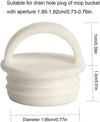 Miniatura 2 de Paquete de 5 tapones de drenaje para fregona, tapón de orificio para fregadero con empuñaduras, tapa de extremo para trapeador y cubo