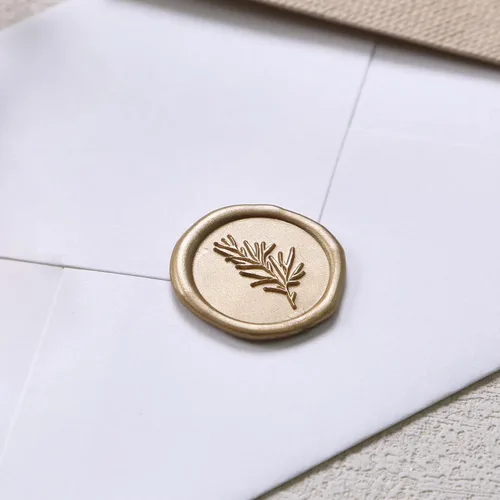 Miniatura 8 de UNIQOOO Pegatinas de Sello de Cera - Pegatinas de Sello de Sobre para Invitación de Boda de Romero, 100 Piezas de Pegatinas Metálicas Autoadhesivas
