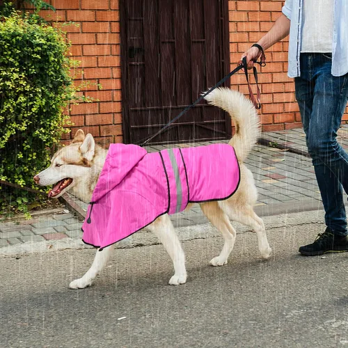 Miniatura 6 de Impermeables para Perros - Impermeables con Capucha para Perros, Chaqueta de Lluvia Reflectante Ajustable para Perros, Chaqueta de Lluvia Resistente
