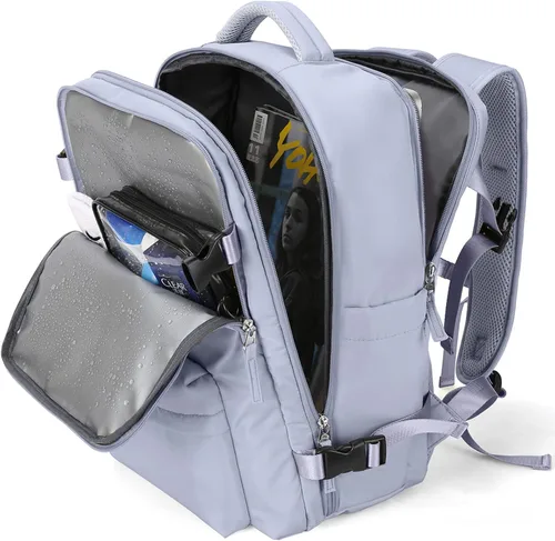 Miniatura 17 de WONHOX - Mochila grande, aprobada para vuelo, unisex, para viajes, trabajo, negocios o laptop, a1-Negro, Medium