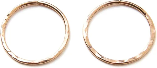 Miniatura 8 de Pequeños aros chapados en oro rosa martillado, mini aretes de aro, aretes de aro Huggie