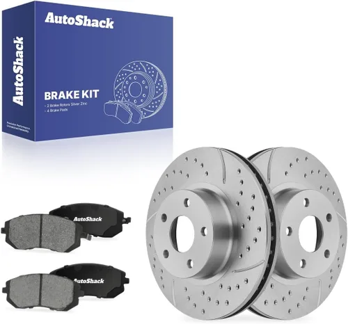 Miniatura 16 de AutoShack 10.91" (277 mm) Rotores de freno ventilados delanteros + pastillas de freno cerámicas de reemplazo para 2002-2010 Subaru Impreza 2003-2005