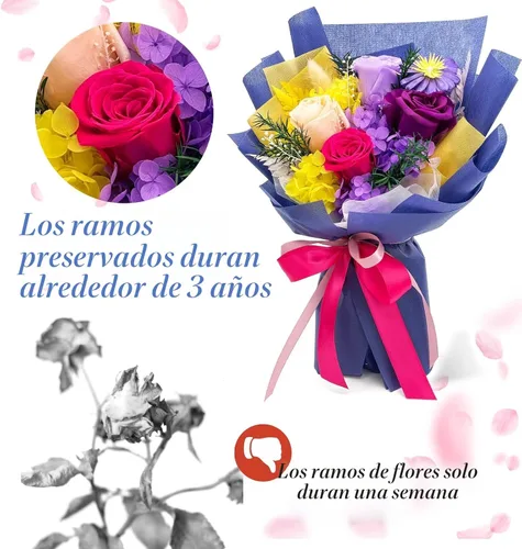 Miniatura 6 de QOEAZY Flores para entrega, ramo de flores preservadas con caja de regalo, regalos de rosas para mujeres, mamá, abuela